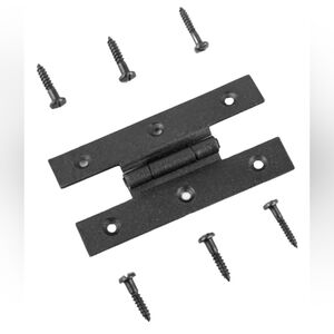 Cabinet H Hinges Black w/Hdwr 2-Pack Forged Iron~The Renovator's Supply #15974